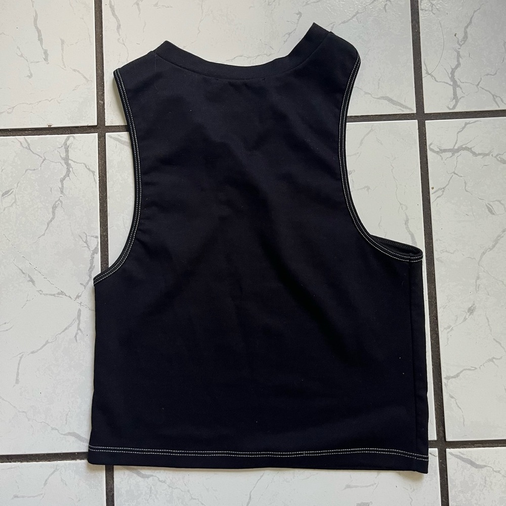 Zara asymmetrical black crop top - Picture 4 of 4